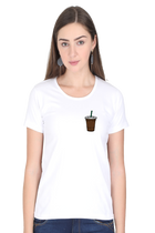 Coffee Glass (Chest Print) Tee – Women's Regular Fit