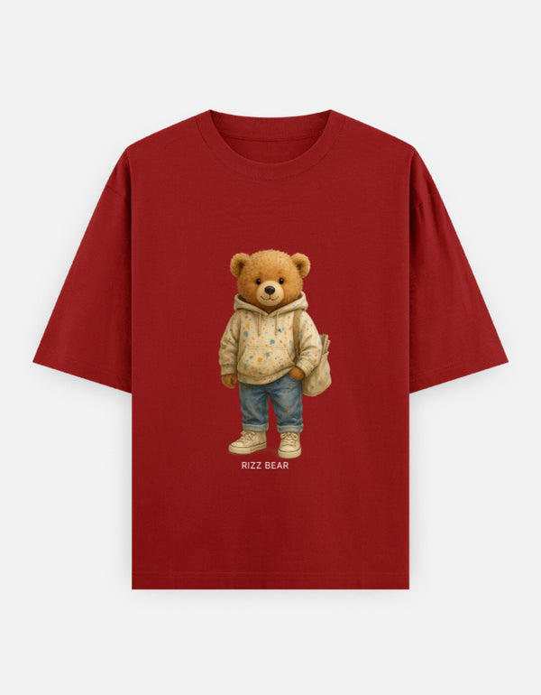 Rizz Bear College Drip – Oversized T-Shirt
