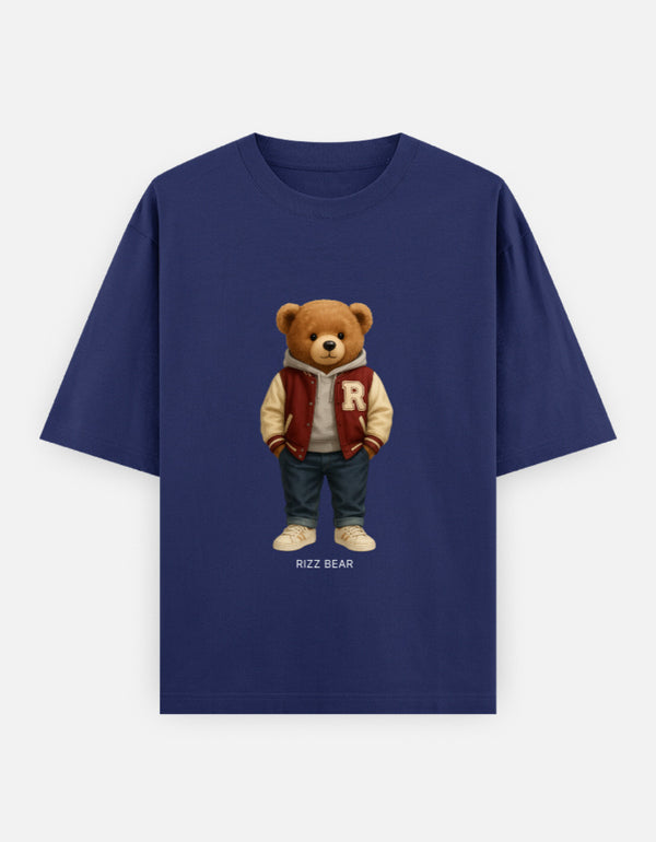 Rizz Bear Varsity Vibe – Oversized T-Shirt