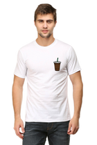 Coffee Glass (Chest Print) T-Shirt – Men's Regular Fit