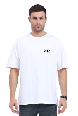 Rizz text written on the chest pocket area – Oversized T-shirt by Rizz Studio