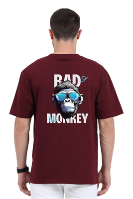 An image of a monkey wearing shades and Bad Monkey written on the back – Oversized T-shirt by Rizz Studio