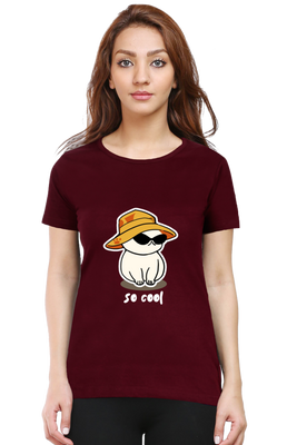 Women's So Cool Cute Cat T-Shirt with cat wearing sunglasses graphic