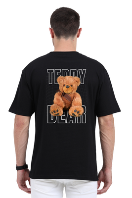 A teddy bear design on the back of the t-shirt – Oversized T-shirt by Rizz Studio
