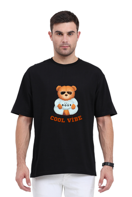 Oversized t-shirt with teddy bear in sunglasses and streetwear graphic by Rizz Studio