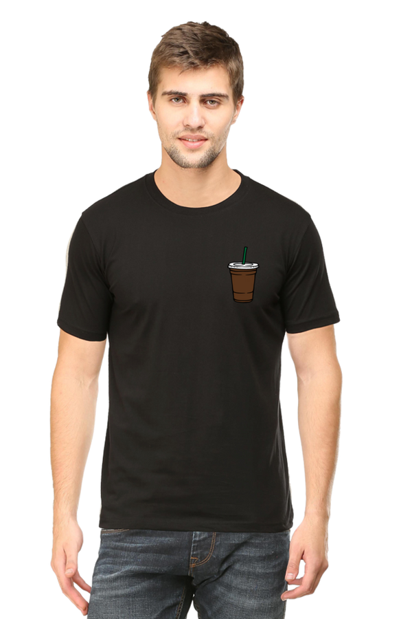 Coffee Glass (Chest Print) T-Shirt – Men's Regular Fit