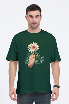 Oversized Flower Strength T-Shirt with bold floral graphic
