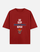 Eat Sleep Basketball Repeat – Oversized T-Shirt