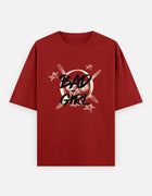 Bad Girl – Oversized Skull Graffiti T-Shirt