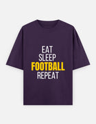 Eat Sleep Football Repeat – Oversized T-Shirt