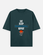 Eat Sleep Basketball Repeat – Oversized T-Shirt