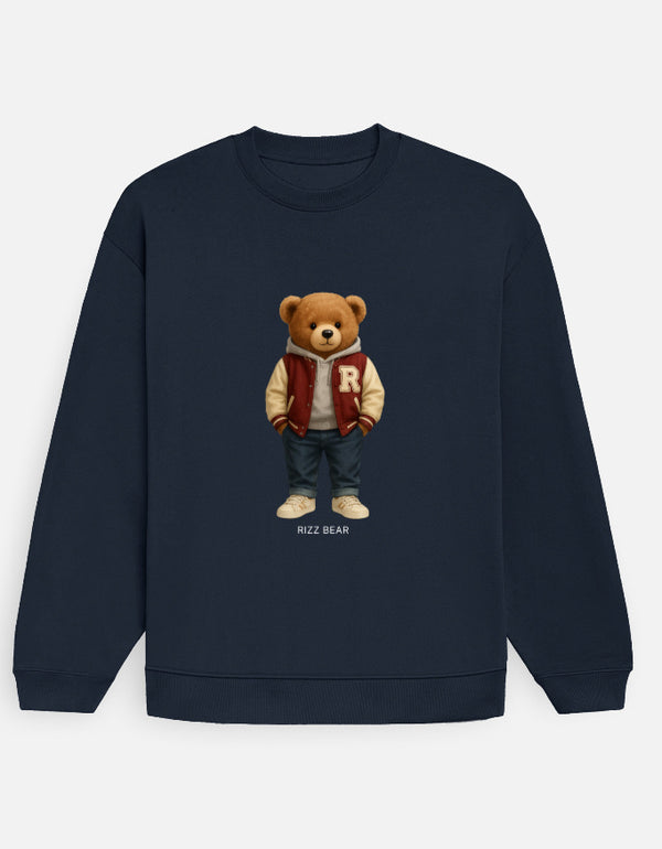 Rizz Bear – Oversized Sweatshirt (Navy)