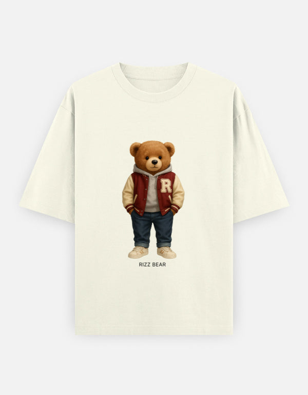 Rizz Bear Varsity Vibe – Oversized T-Shirt