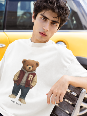 Rizz Bear Varsity Vibe – Oversized T-Shirt